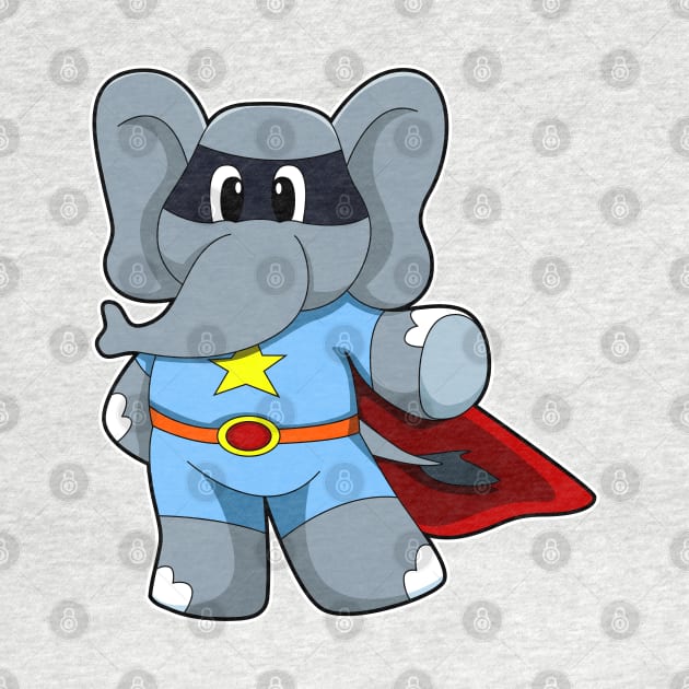 Elephant as Hero with Cape by Markus Schnabel